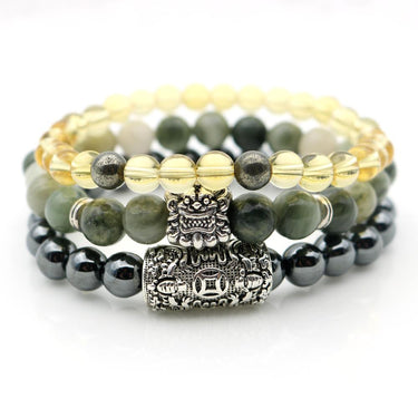 Mens Pi Xiu & Stone $$ ULTIMATE MONEY MAGNETS 3/pc Bracelet Set